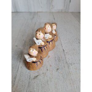 Dept 56 vintage monks a caroling village accessory Xmas nun